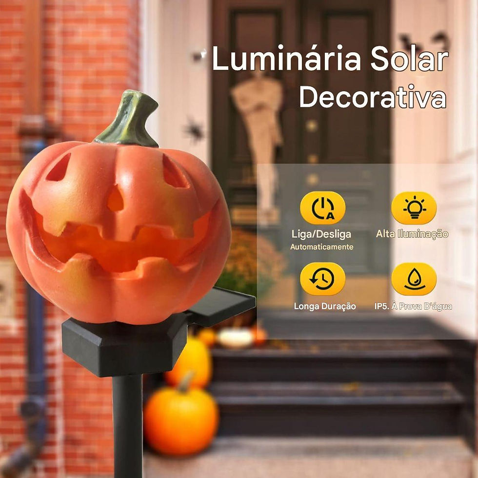 Miniatura: Kit Luminária Solar Abóbora Decorativa - Halloween
