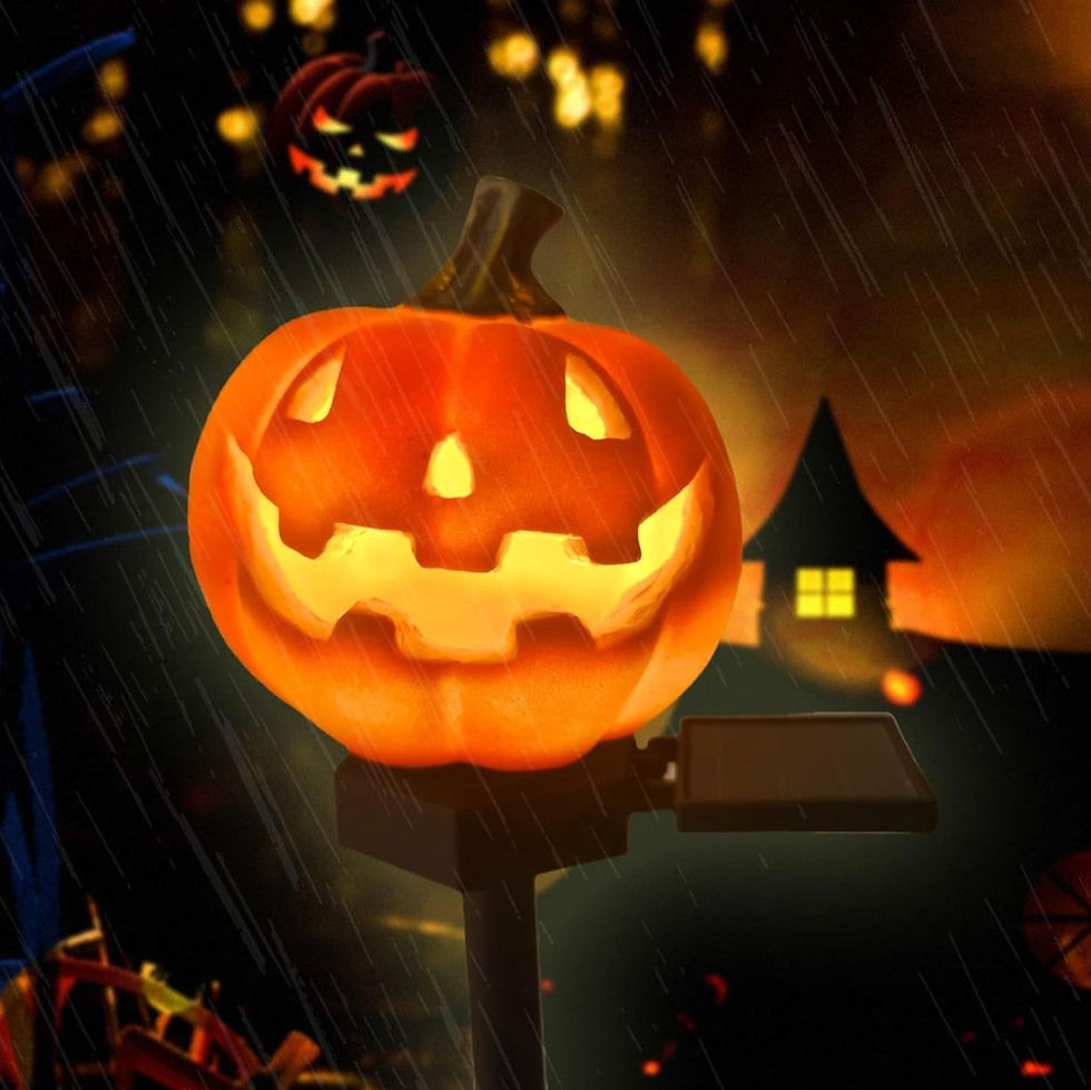 Miniatura: Kit Luminária Solar Abóbora Decorativa - Halloween