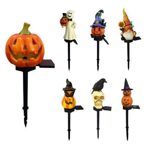 Miniatura: Kit Luminária Solar Abóbora Decorativa - Halloween
