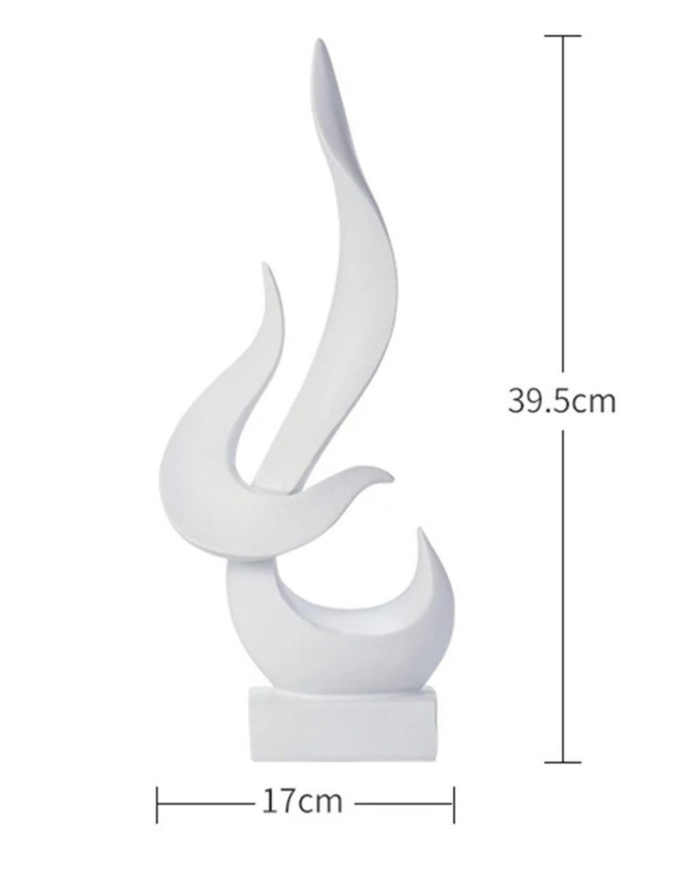 Miniatura: Escultura Decorativa de Chama Abstrata em Resina