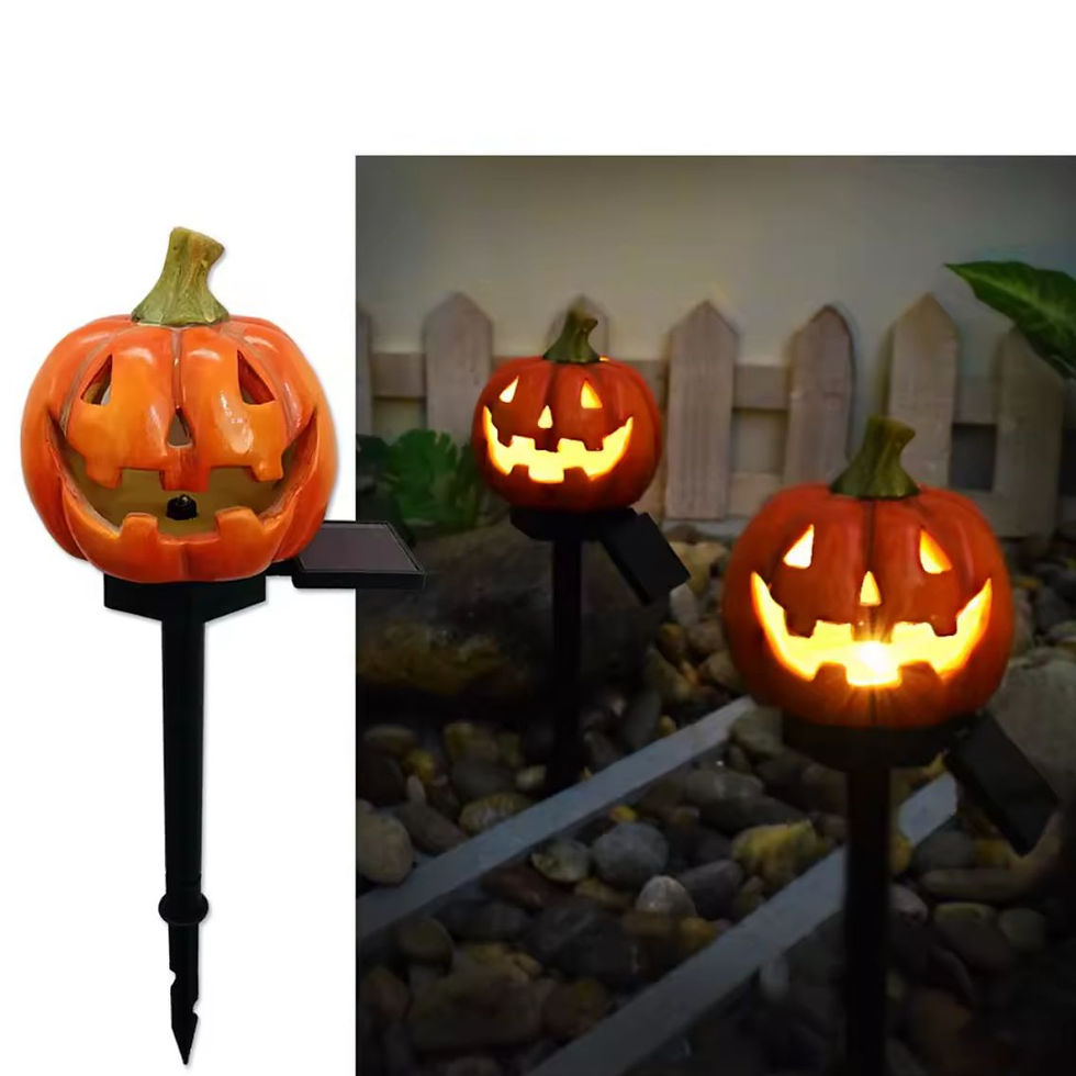 Miniatura: Kit Luminária Solar Abóbora Decorativa - Halloween