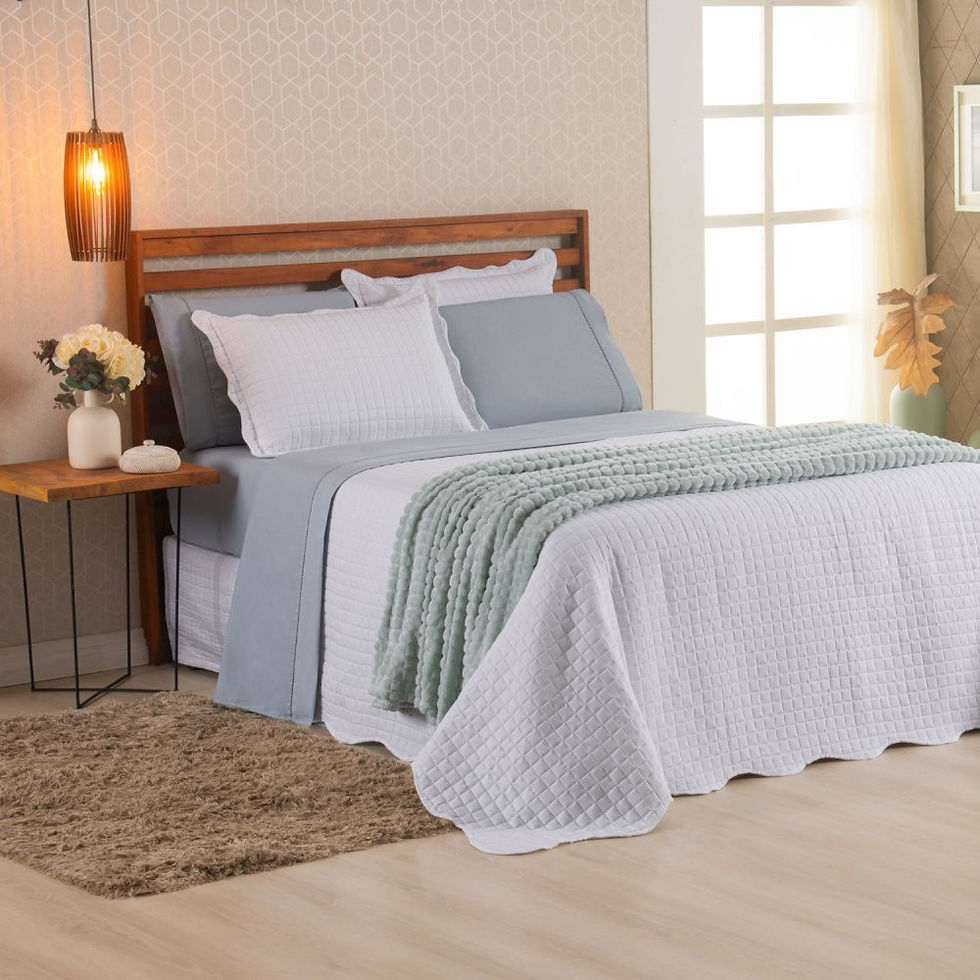 Miniatura: Kit Cama Posta Vitória Dublin/Branco/Verde