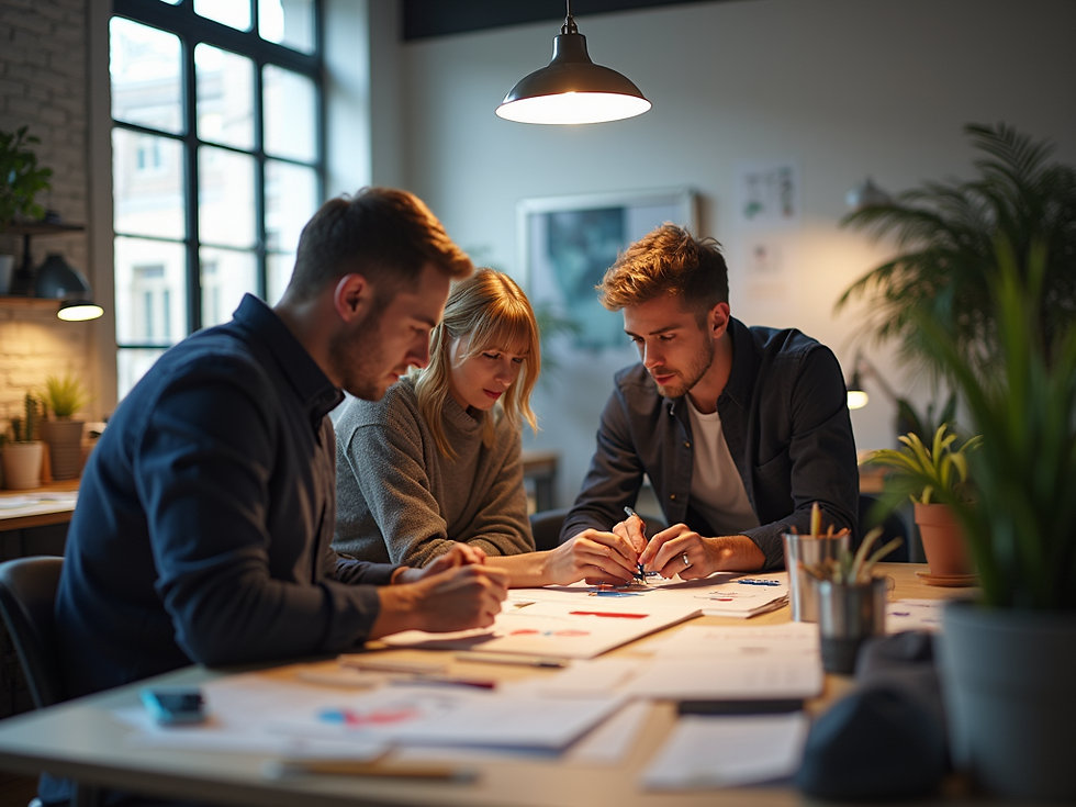 A-creative-team-collaborating-on-a-design-project-in-a-bright-and-modern-office-with-warm-