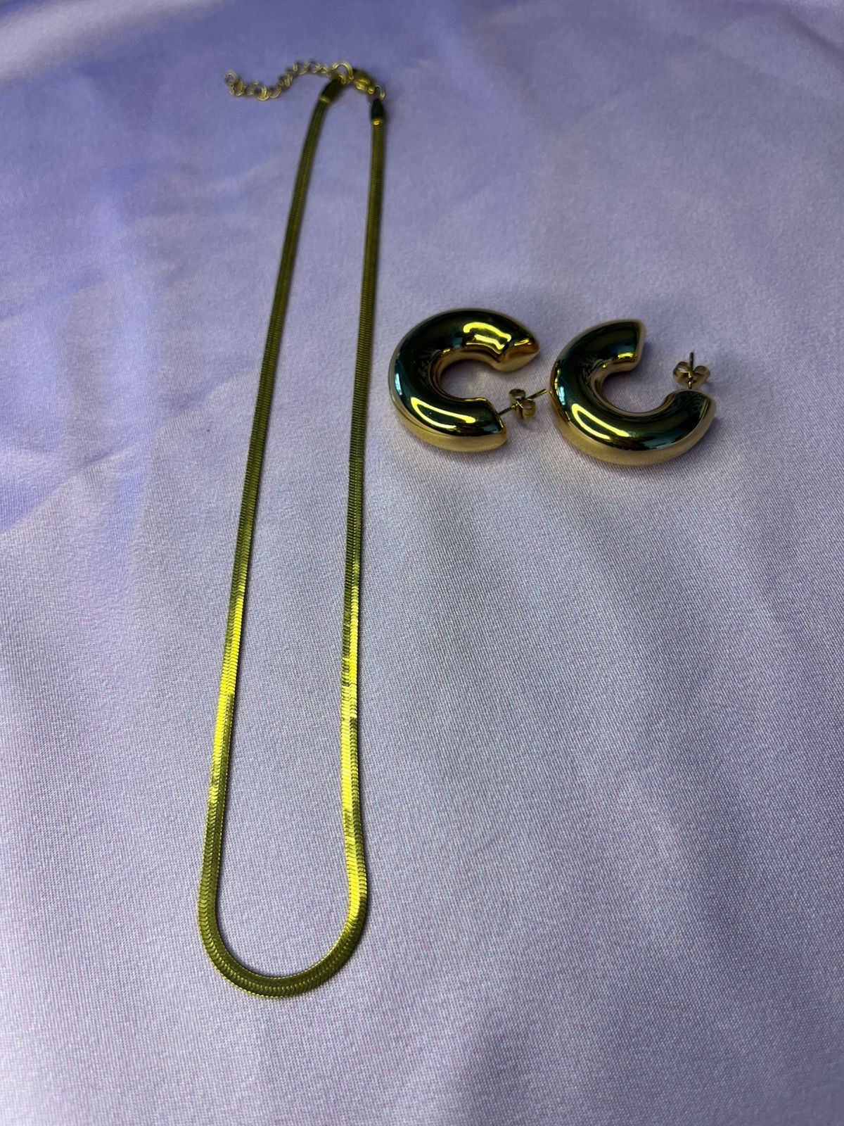 Snake and chunky gold set