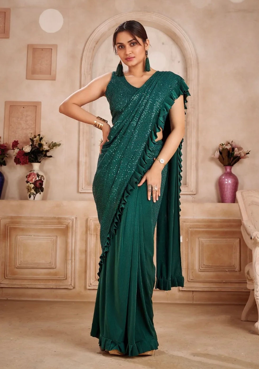 Thumbnail: Ready to Wear Saree - Three Vibrant Colors