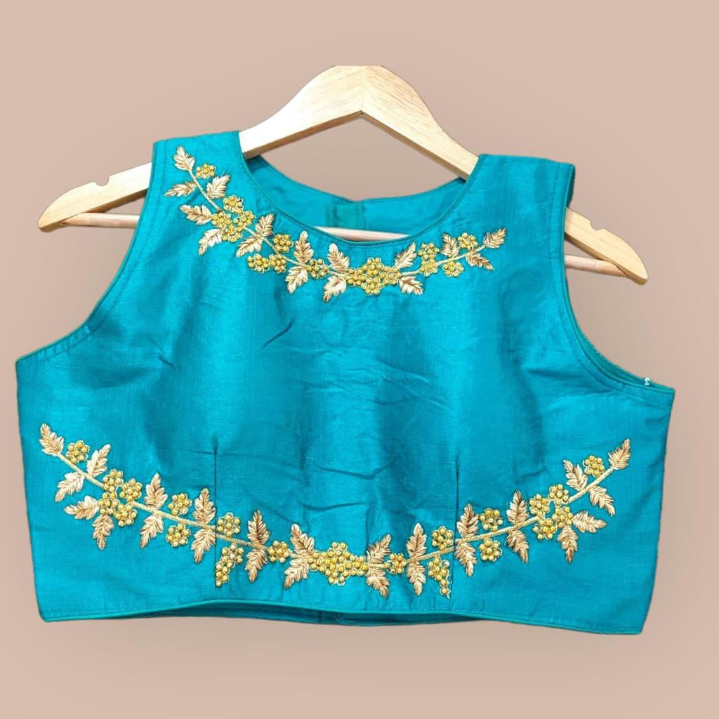Sea green work blouse