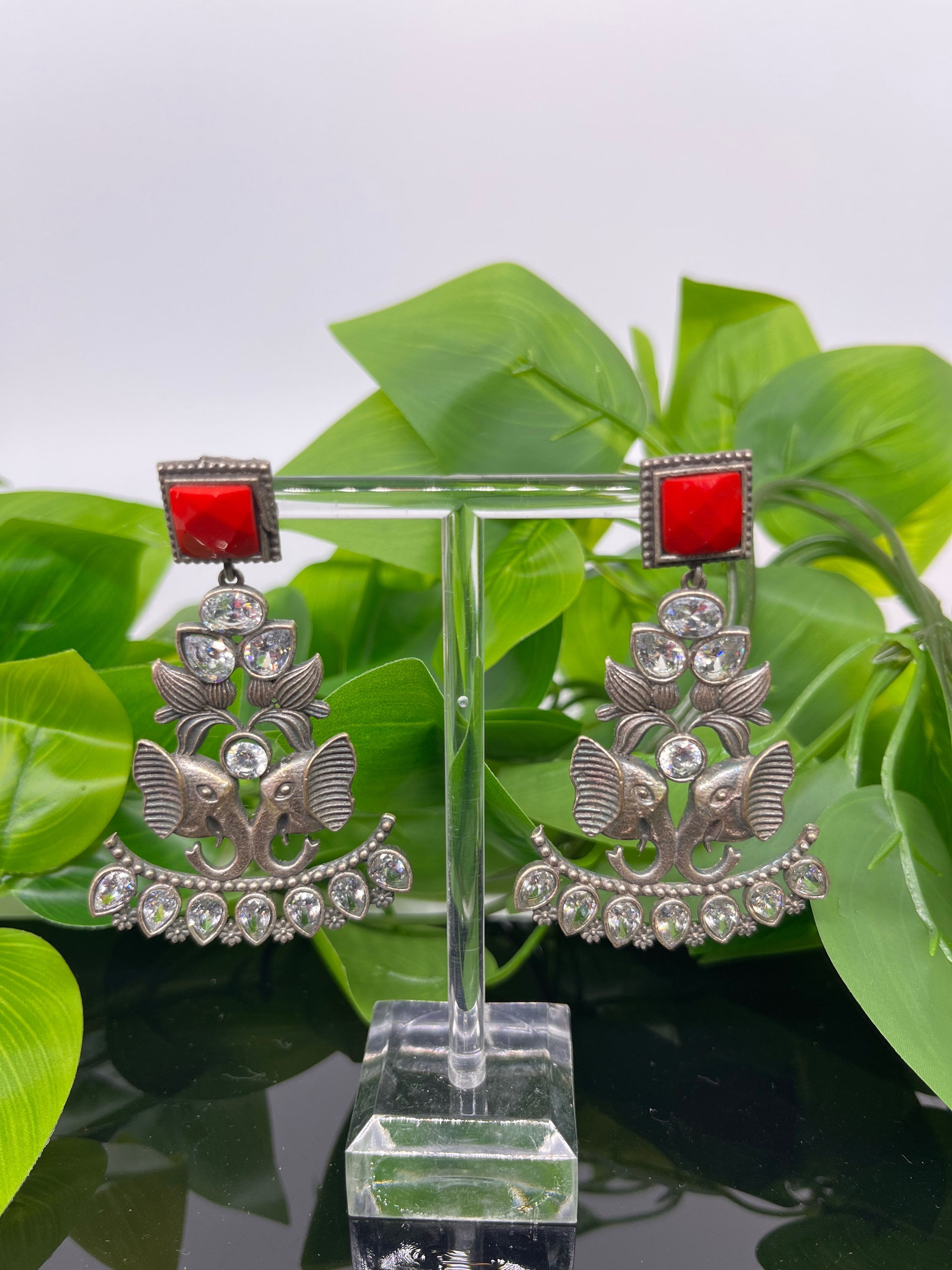 Oxidized Jewelry - Oxidized Elephant Earrings