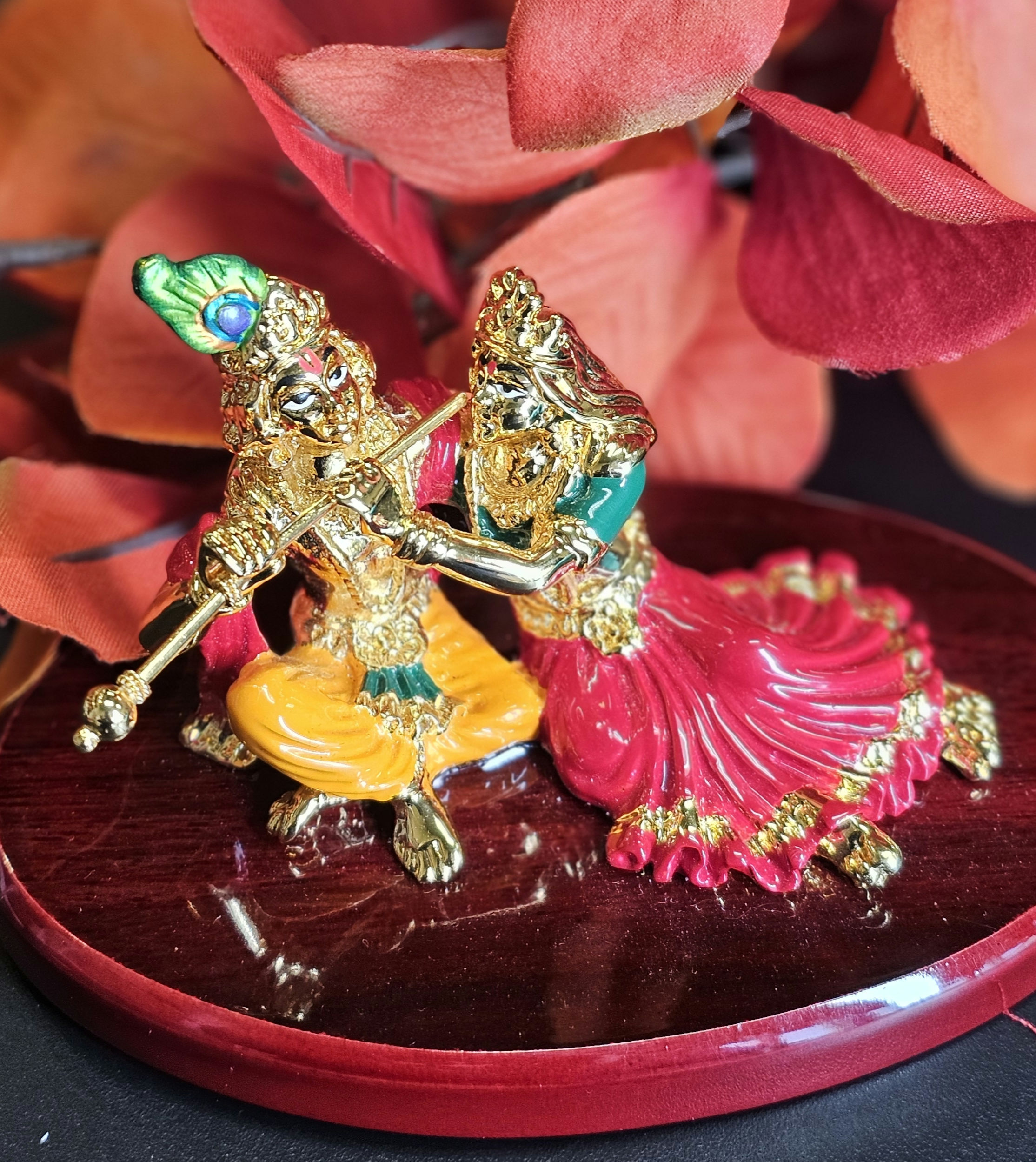 Lord Krishna and Radha Idol - Divine and Decorative Love Symbol for Home and Tem