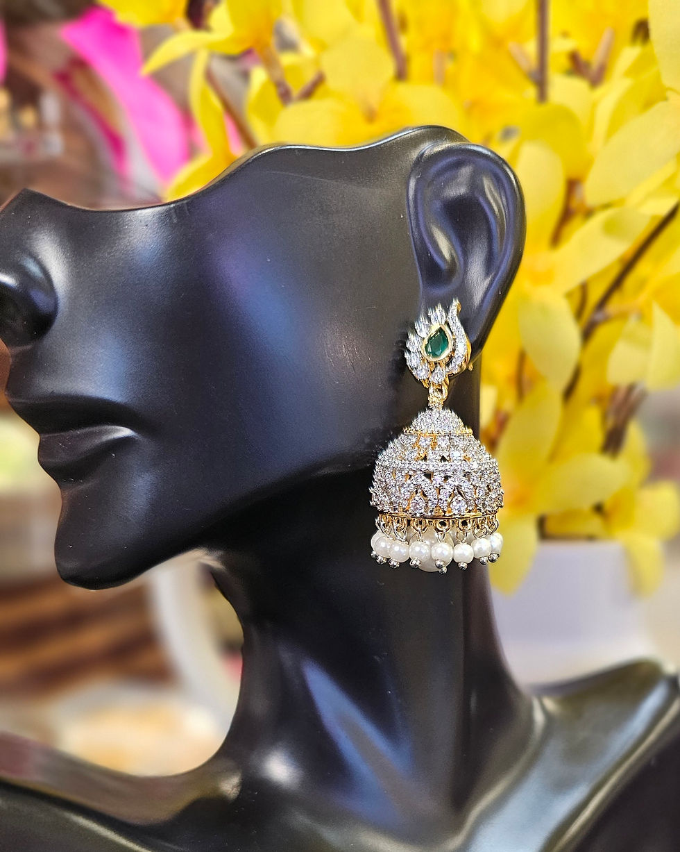 Thumbnail: GJ Finish CZ Jhumkas 