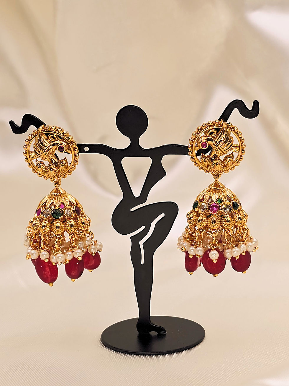 Thumbnail: Gold plated AD Radha Krishna Earrings