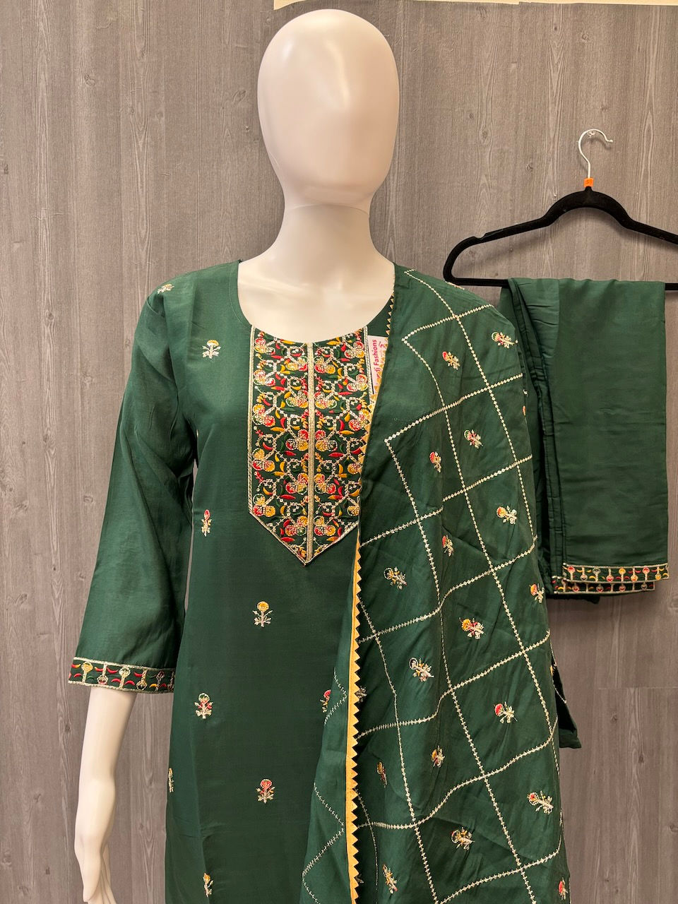 Roman Silk Kurti set- Colorful Kurti sets with embroidery work size 40
