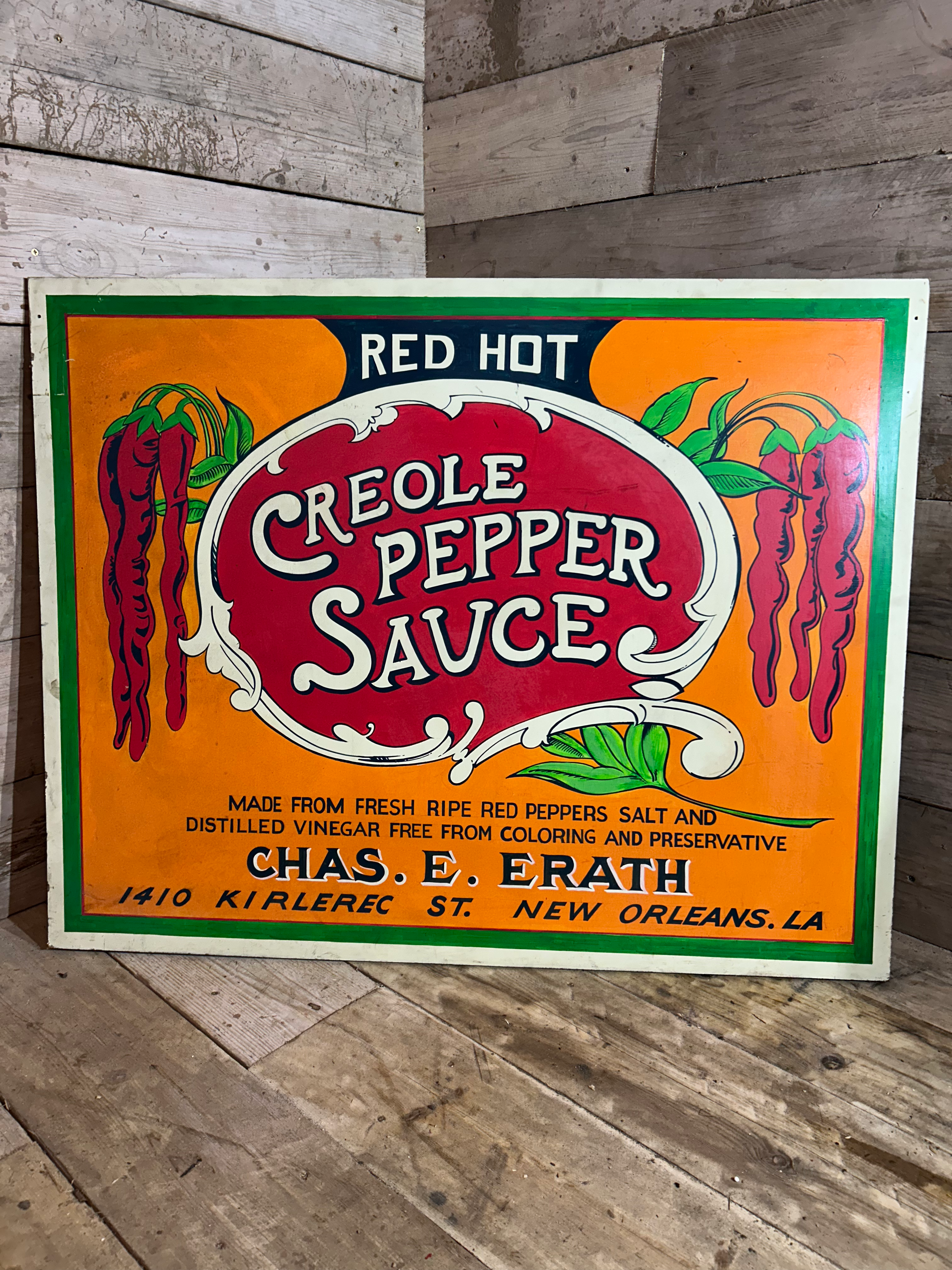 Vintage “Creole Pepper Sauce” Advertising Sign