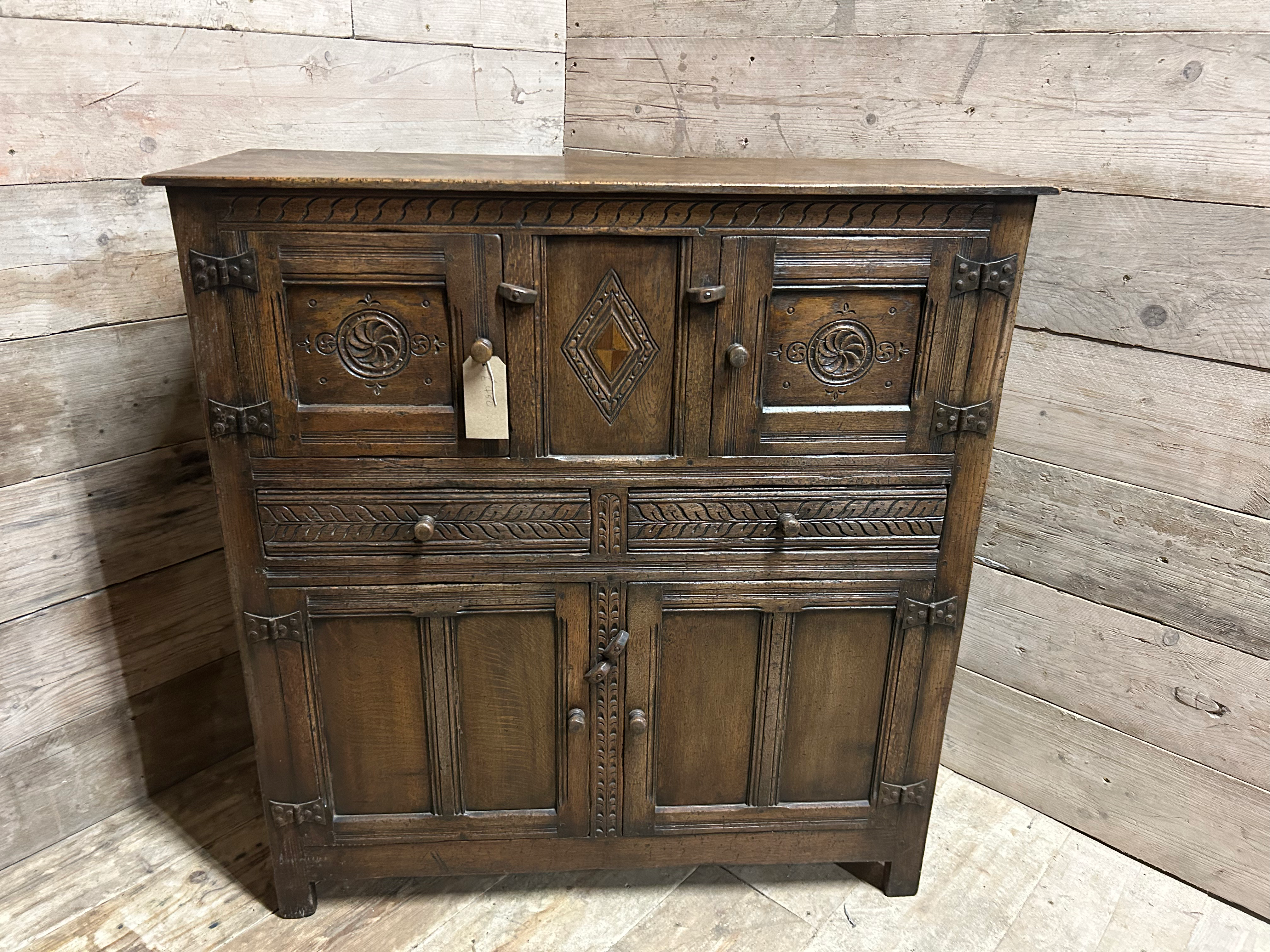 Antique Carved Oak Cabinet