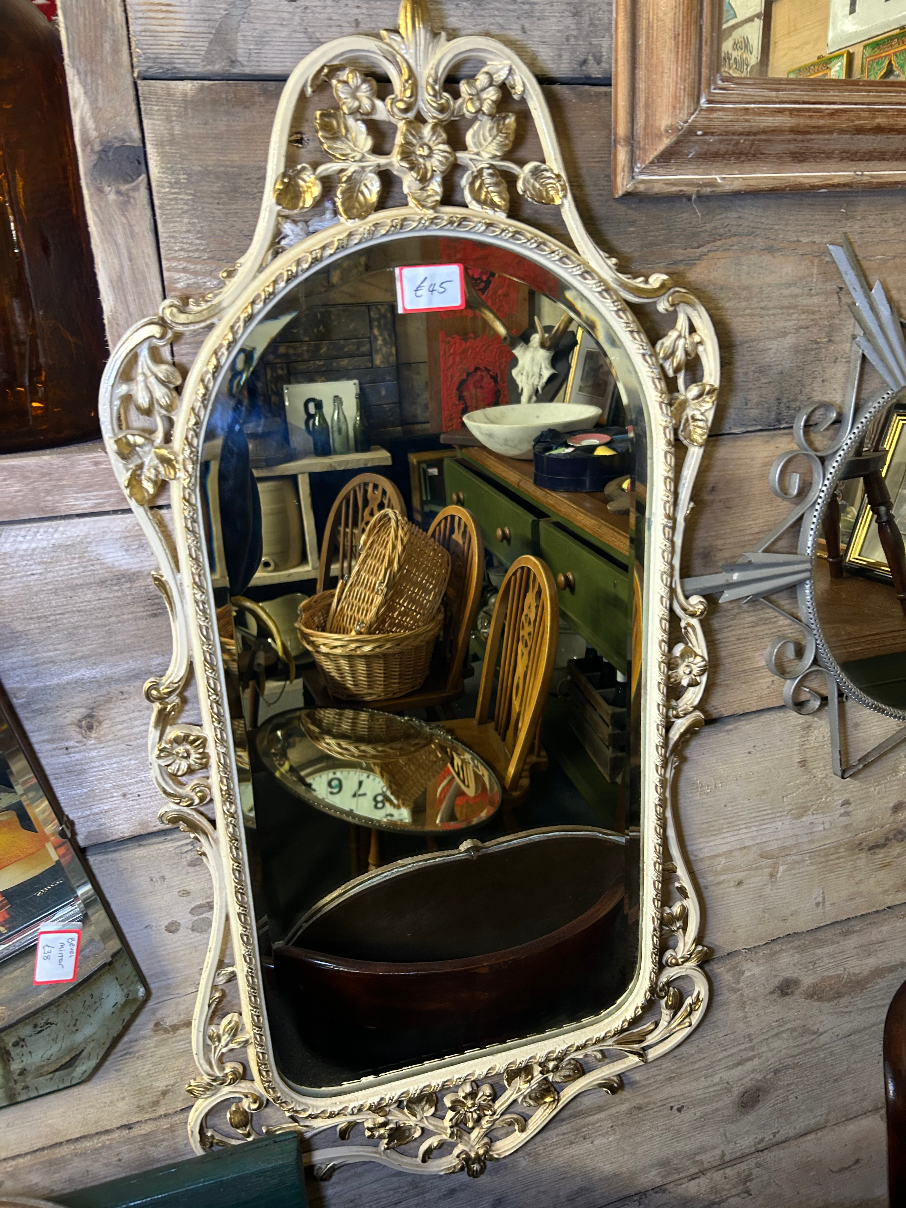 Vintage French Rococo-Style Gilt Wall Mirror