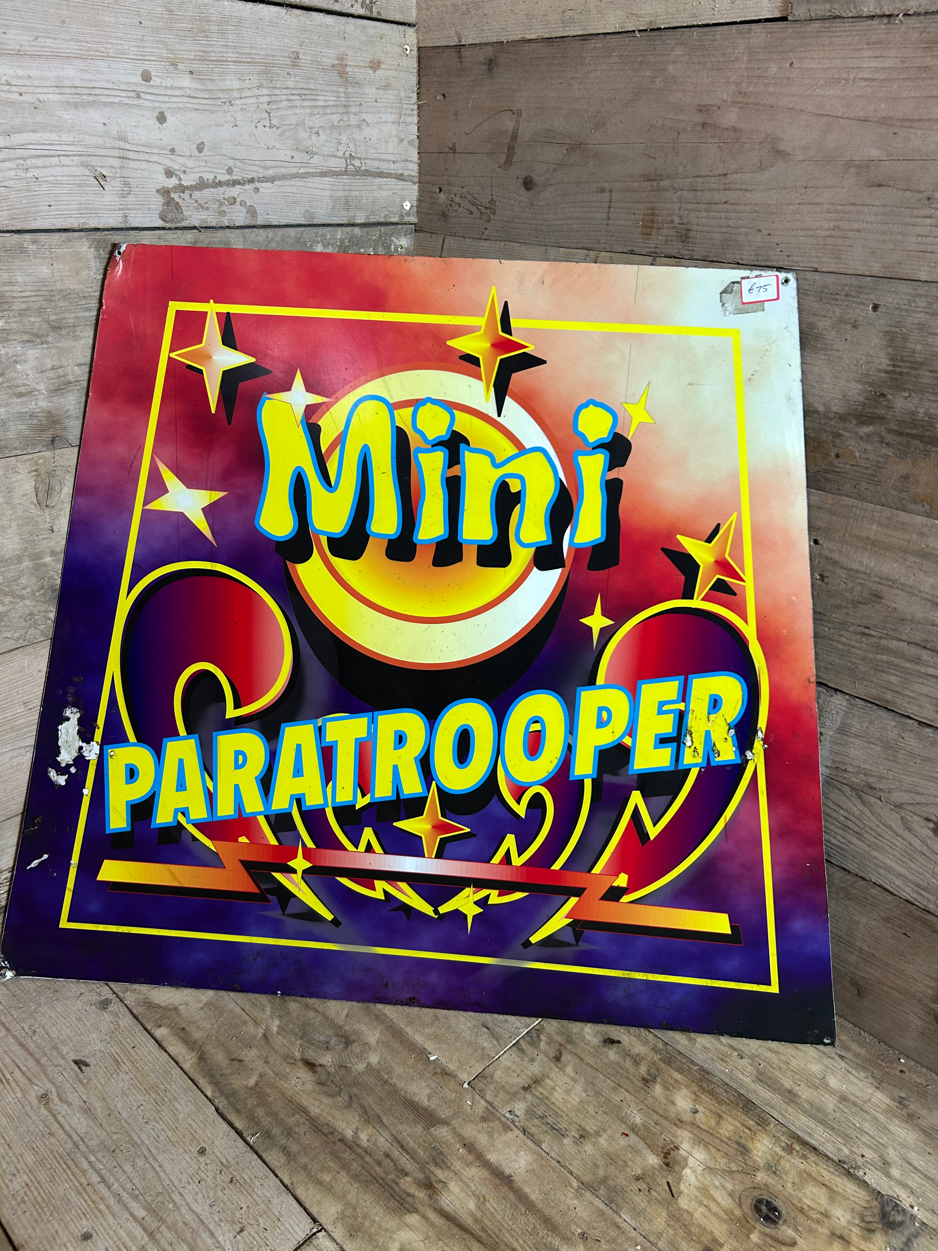 Vintage Fairground “Mini Paratrooper” Sign