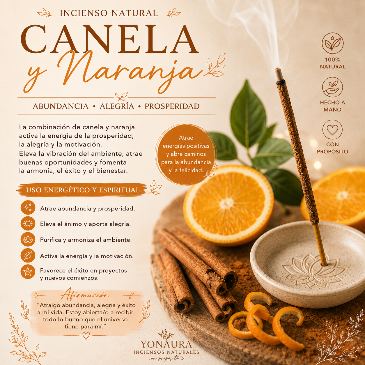Incienso canela y naranja