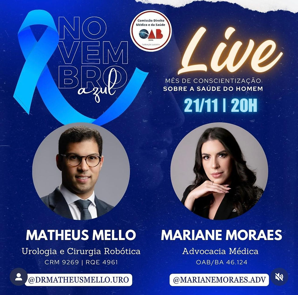 Live - Novembro AZUL - Saúde do Homem
