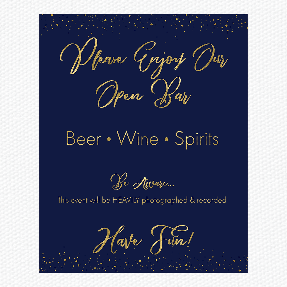 wedding bar sign