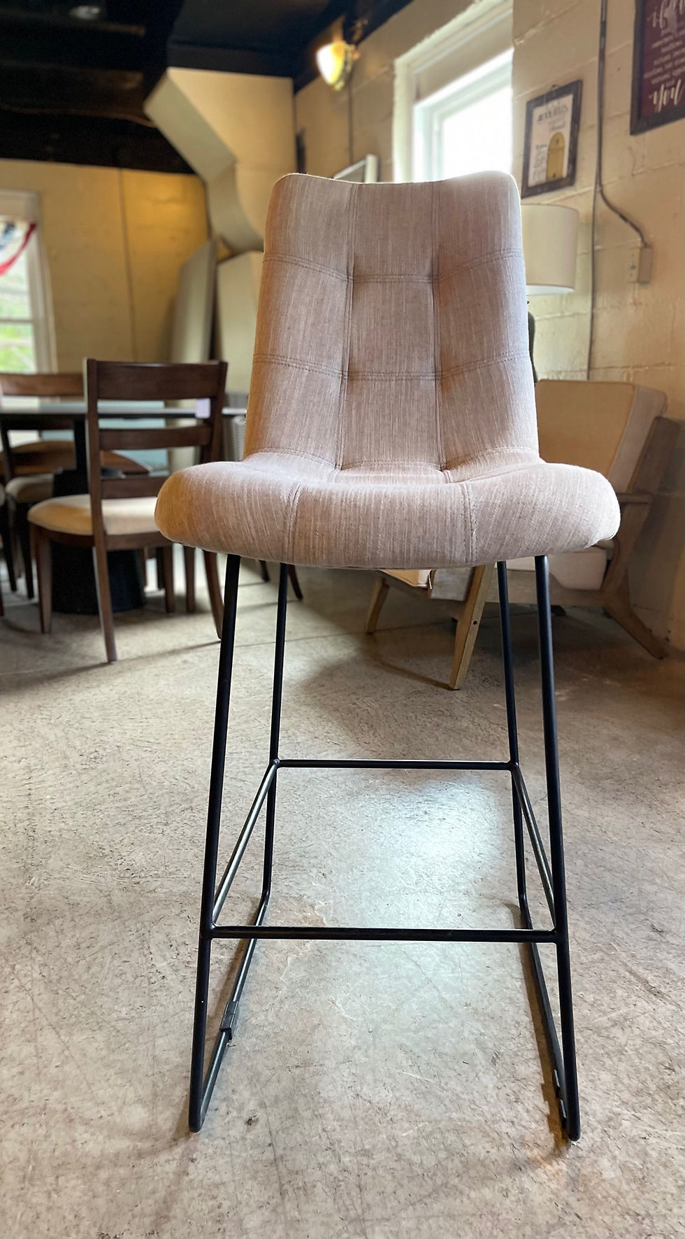 Brand New - Upholstered Grey Bar Stool