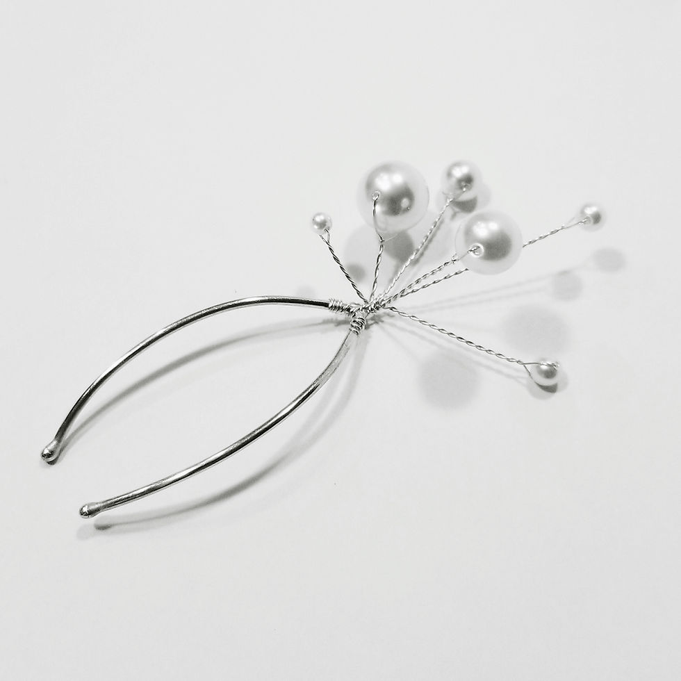 Thumbnail: Pearl Universe Sterling Silver Bridal Hair Pins | STERLING HAIRPINS