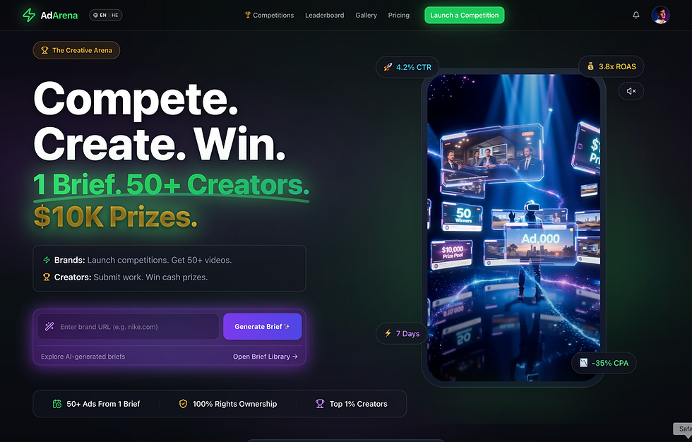 צילום מסך: AdArena.app