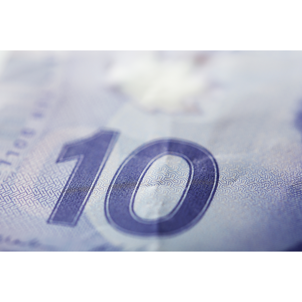 A 10 dollar Canadian bill.