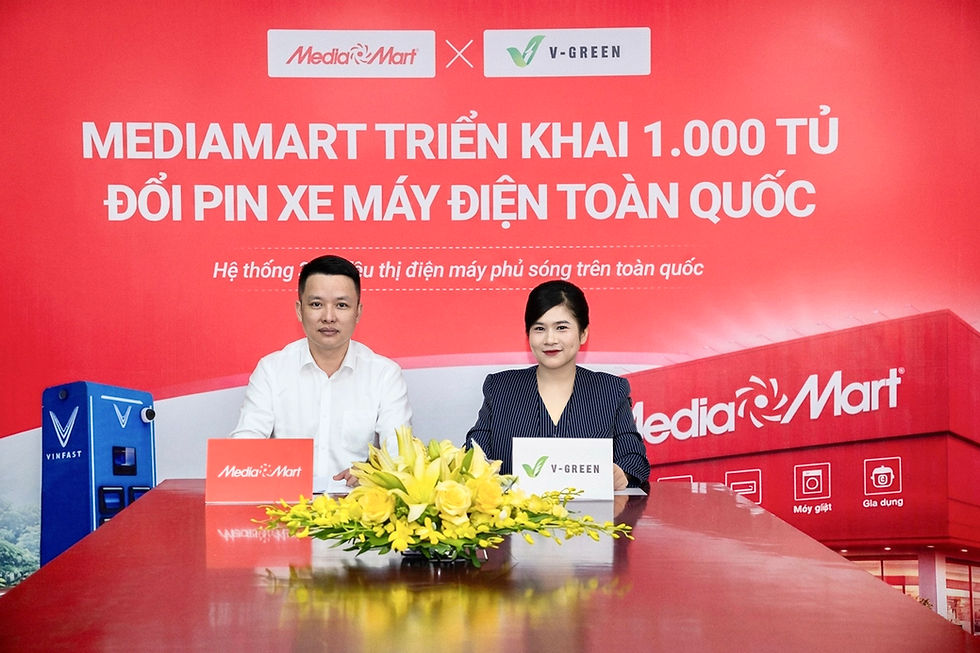 V-Green và MediaMart triển khai 1.000 tủ đổi pin xe máy điện trong tháng 5/2026