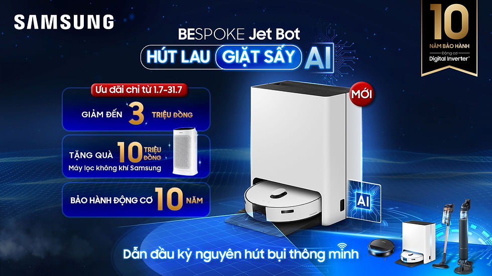 Robot hút lau giặt sấy Samsung Bespoke Jet Bot hiện đang được mở bán với giá bán lẻ đề nghị là 29.986.000 đồng