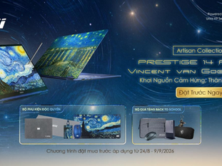 MSI ra mắt bộ đôi siêu phẩm Prestige 14 Flip AI+ Vincent van Gogh Edition và Crosshair A16 HX MLG Edition