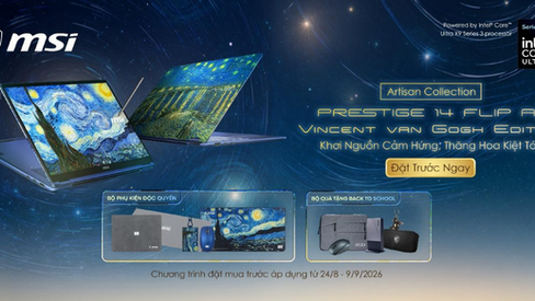 MSI ra mắt bộ đôi siêu phẩm Prestige 14 Flip AI+ Vincent van Gogh Edition và Crosshair A16 HX MLG Edition