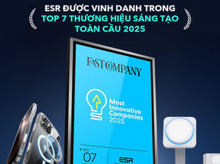 ESR được Fast Company vinh danh Top 10 Thương hiệu sáng tạo toàn cầu 2025
