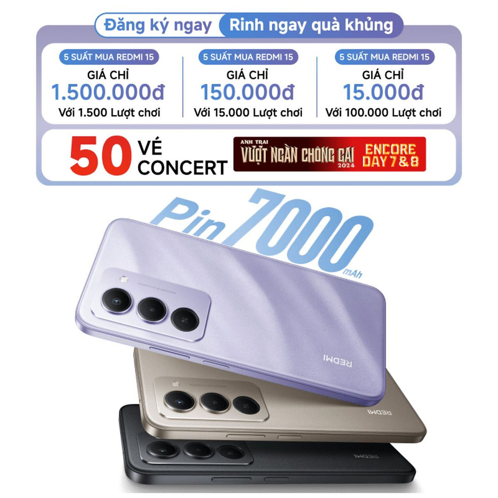 Redmi 15 với siêu pin Silicon-Carbon 7000mAh sắp ra mắt, cơ hội sở hữu vé concert “Anh Trai Vượt Ngàn Chông Gai”