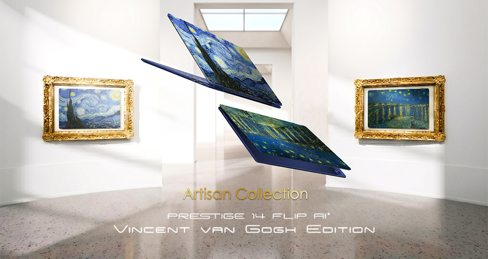 MSI ra mắt bộ đôi siêu phẩm Prestige 14 Flip AI+ Vincent van Gogh Edition và Crosshair A16 HX MLG Edition