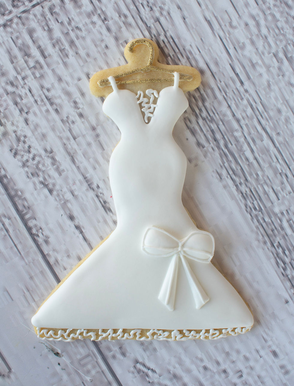 Thumbnail: Elegant Wedding Dress Cookies Wedding Dress Cookie Favors