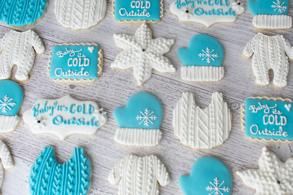 Thumbnail: Baby Its Cold Outside Baby Shower Sugar Cookies Winter Themed Sugar Cookies