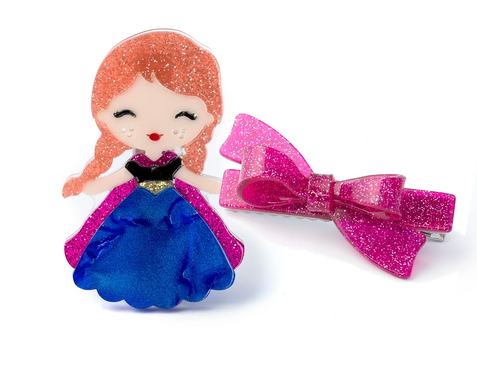Cute Nordic Princess and Bow Hairclips