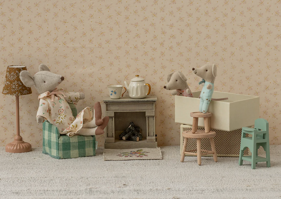 Miniatura: Twins, Baby mice in matchbox
