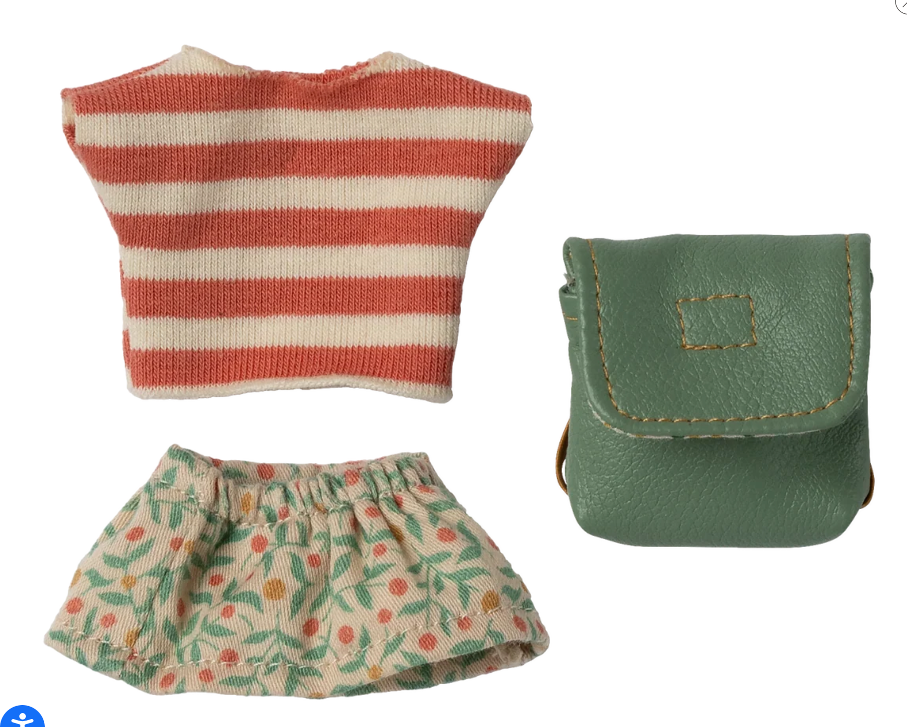 Maileg Clothes and bag, Big sister mouse - Green