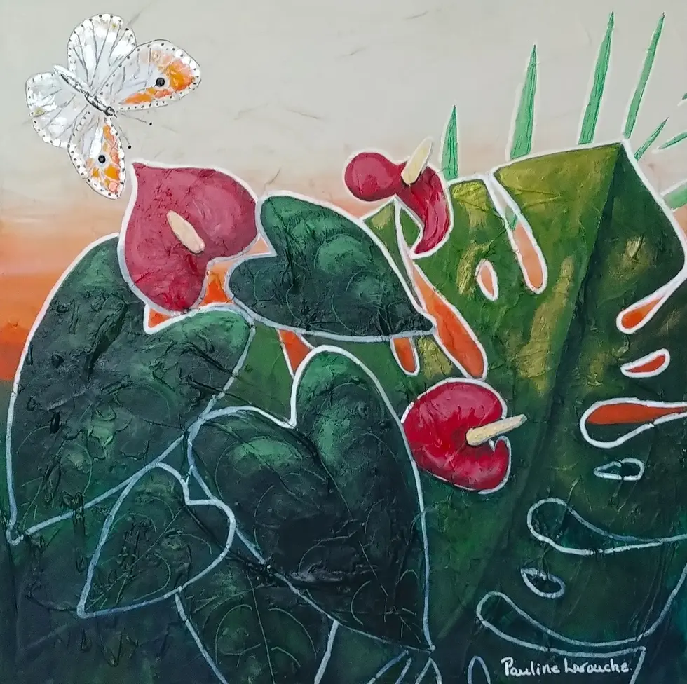 Découvrez Bruissement au couchant, œuvre originale de Pauline Larouche. Acrylique et technique mixte sur toile 16 x 16 po, in