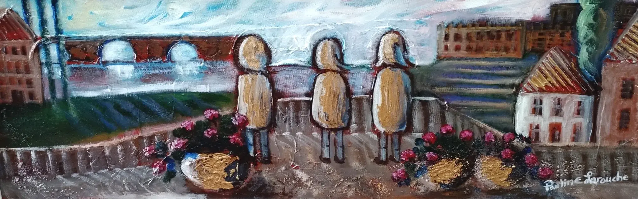 Découvrez Jardin d’Avignon, œuvre originale de Pauline Larouche. Acrylique et technique mixte sur toile, 30 x 10 po, encadrée