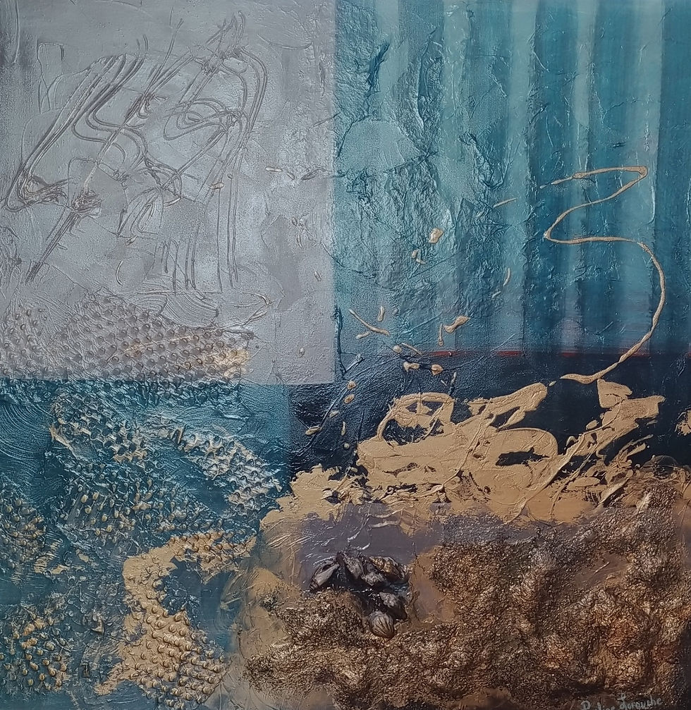 Découvrez Bord de mer, une œuvre originale de Pauline Larouche en acrylique et techniques mixtes. Toile texturée de 36 x 36 p