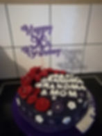 9" Diabetic Vanilla Birthday Cake with Purple Frosting