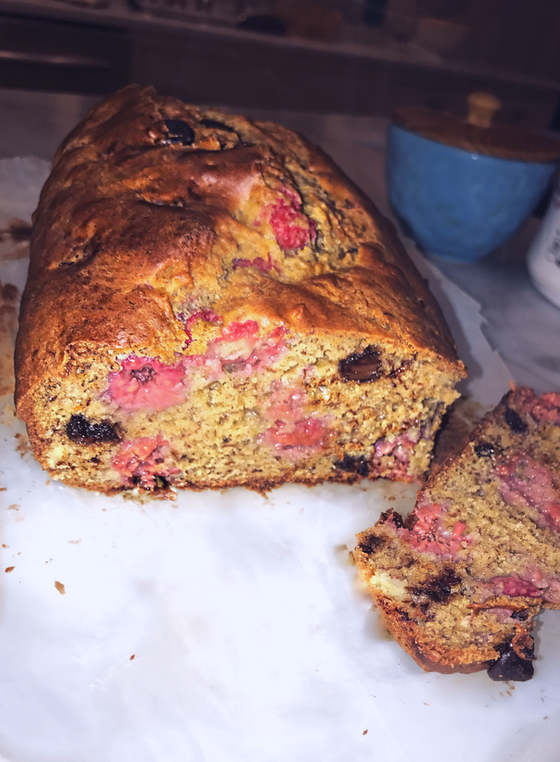 Raspberry Chocolate Banana Bread