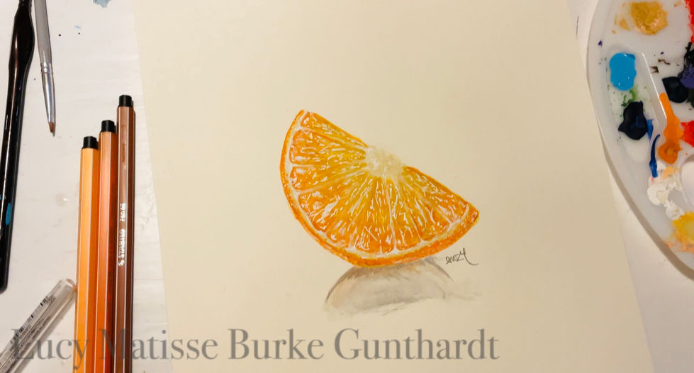 Painting of Realistic Orange by Lucy