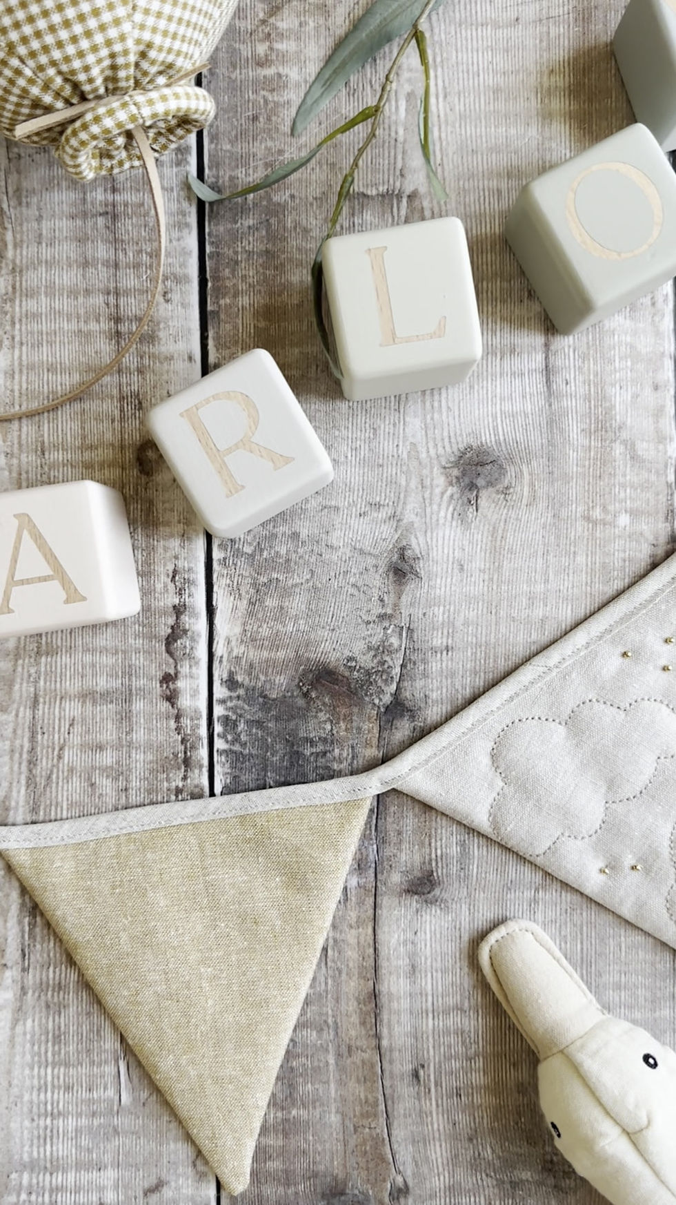 Thumbnail: QUILTED STARS & CLOUDS BUNTING