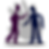 Two silhouette figures in purple and blue are arguing with expressive gestures. A large gray handprint is in the background.