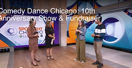 four people standing on daytime talkshow set