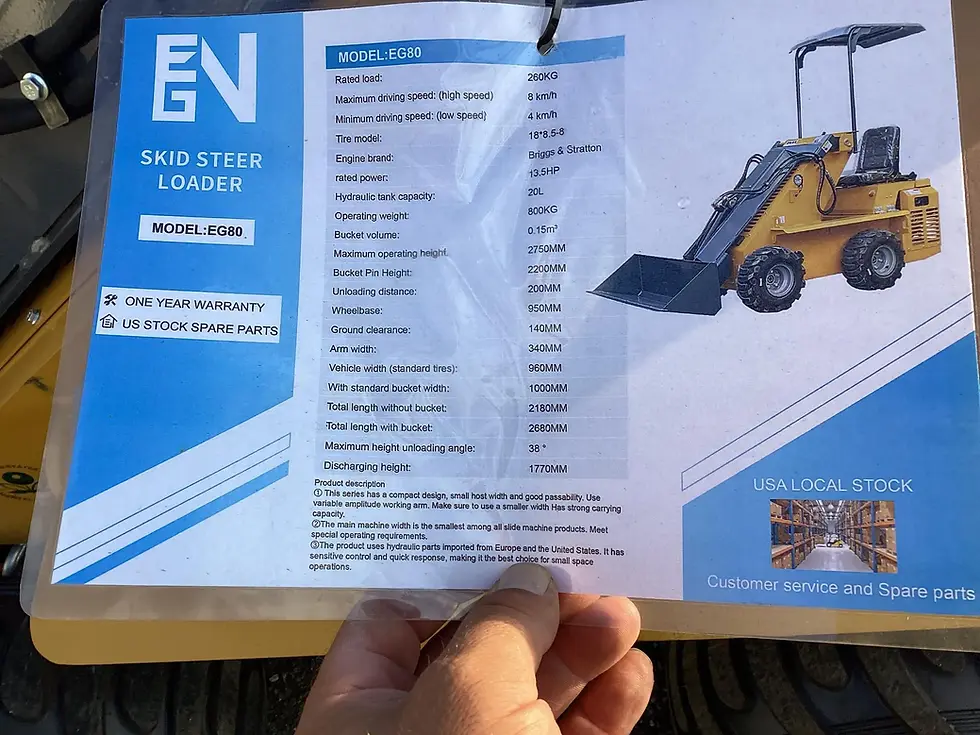 Thumbnail: New EGN Model EG80 Wheel Loader, 13.5 Hp Briggs And Stratton, Aux Hydraulics!