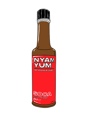 Nyam Yum Limin hot pepper sauce bottle – smooth and zesty Caribbean flavour