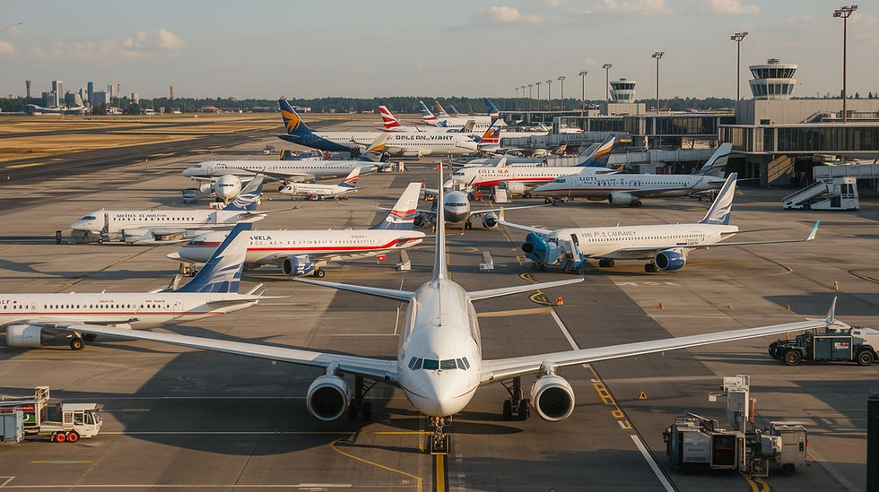 Empty planes waiting to fly again 9/11 terrorist attacks